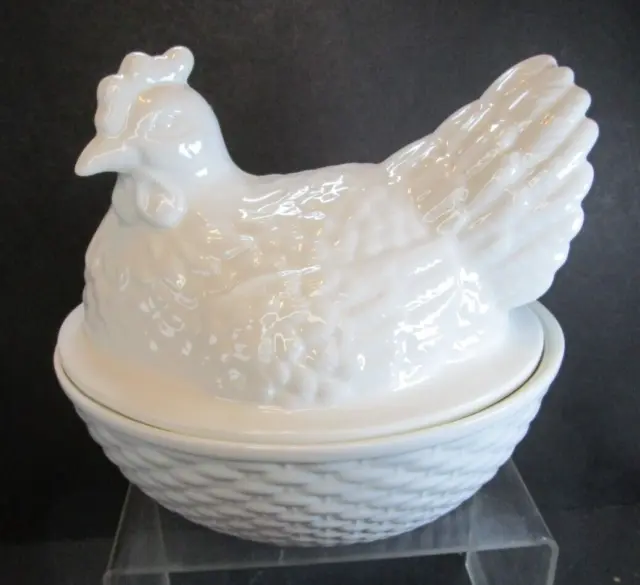 Martha Stewart Collection Hen on Nest White Ceramic Covered Chicken Dish 8x7