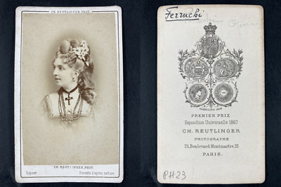 chanteuse  Vintage albumen Mlle Berthe Thibaut Quinet Alexandre Paris-Théâtre 