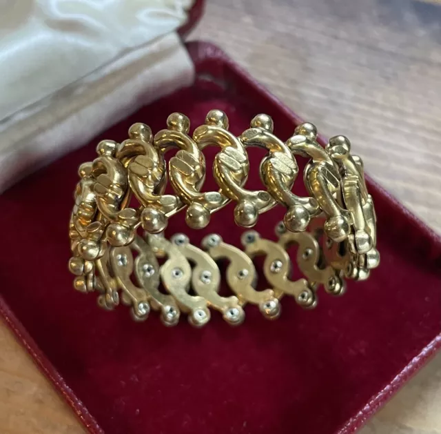 Rare Antique Victorian Gold Expanding Articulated Bracelet c1900 - Please Read!