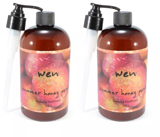 Set of 2 x 16oz Wen Cleansing Conditioner Shampoo SUMMER HONEY PEACH Chaz Dean