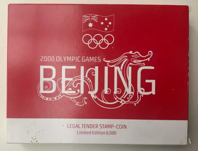 Australian Proof: 2008 50 Cents Beijing Olympic Games Silver Coin & Stamp