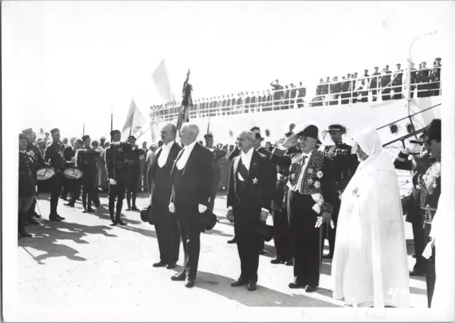 Maroc, Rabat, Accueil de notables, Vintage print, circa 1935 Tirage vintage prin