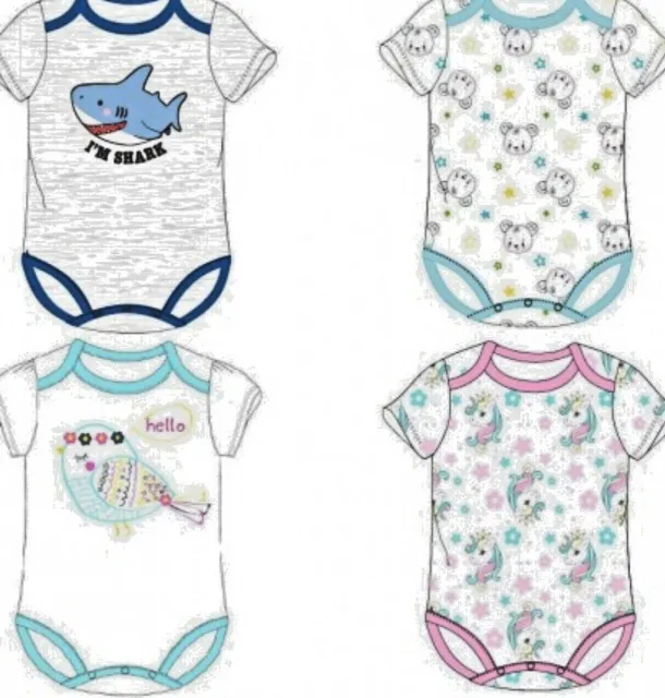 2er Pack Baby Kurzarm Body Mädchen Jungen Unterhemd Kinder Body Baumwolle 68-92