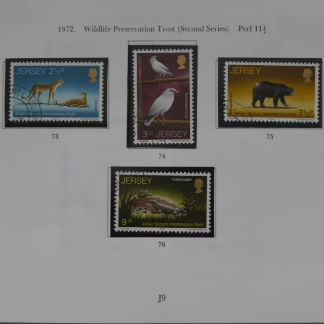 Jersey 1972 Wildlife Preservation Trust 2nd Series SG 73-76 used B263