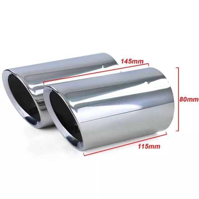 Pour Audi A3 8V 13-18 1.4 1.8 2.0 TFSI Tdi 2x Tailpipe Éblouissement Inox 80mm 3