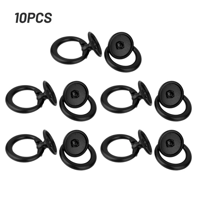 Boutons de tiroir en alliage de zinc noir pour armoire de cuisine lot de 10