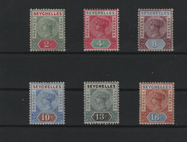 Seychelles 1890 Queen Victoria Plate II Mi. 1-6 unused 48 Michel Euro