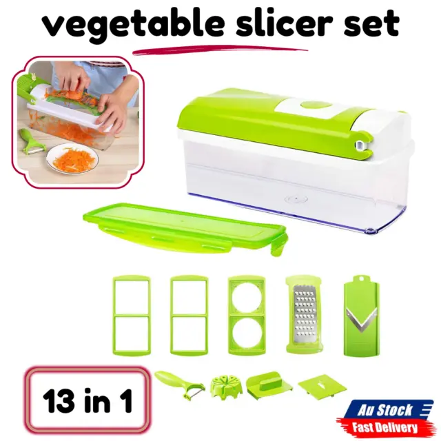 13-IN-1 Food Slicer Dicer Nicer Container Chopper Peeler Vegetable Fruit Cutter