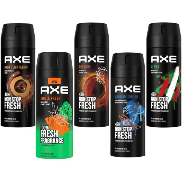 AXE Bodyspray Deo Spray Deodorant Set 5x 150ml Männerdeo Deospray ohne Aluminium