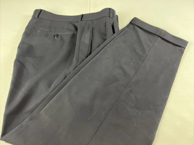 Hugo Boss Men's Navy Blue Wool Dress Pants 36X32 $215