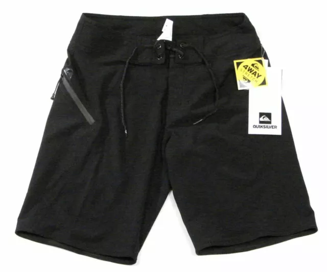 Quiksilver Cypher Series Forefront 4-Way Stretch Black Board Shorts Men's NWT