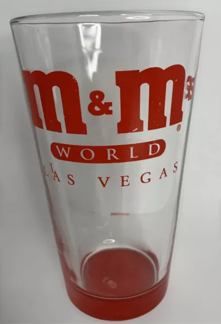 RED M&M LAS VEGAS WORLD Pint  Collectible Glass - M&M Candy