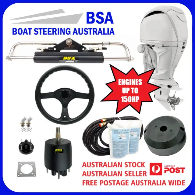 Boat Hydraulic Steering System Kit Marine Outboard Steering for Yamaha to 150HP