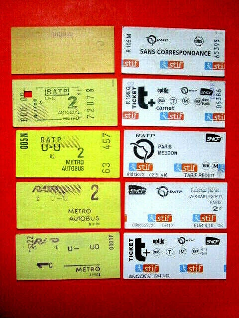 Ancien Ticket De Métro Parisien – Coupon Hebdomadaire Jaune RATP/SNCF De 1986