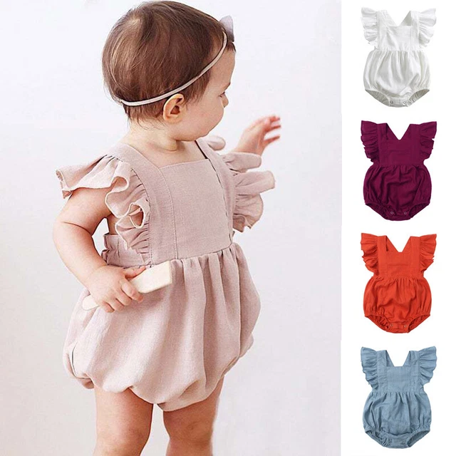 Vestiti neonate senza maniche con romper top maglione massiccio abito body