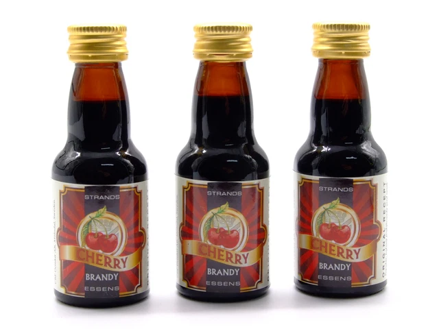 3 x Brandy de cereza 25 ml - Esencia de vodka sin alcohol, esencia saborizante