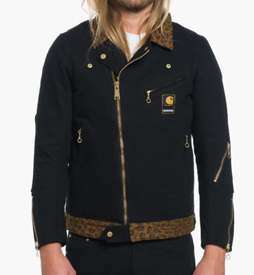 L Quartiere x CARHARTT Wip strabler Giacca Nero/Marrone Leopard 