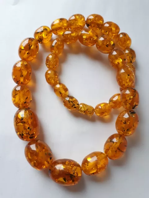 Vintage Collier Bakelite Ambre? Couleur Miel TBE 60cm 108g Amber Beads Necklace