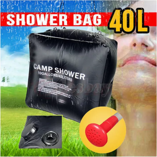 Camping 40L Outdoor Solar Heated Water Pipe Camp Solar Shower Bag Portable Bag