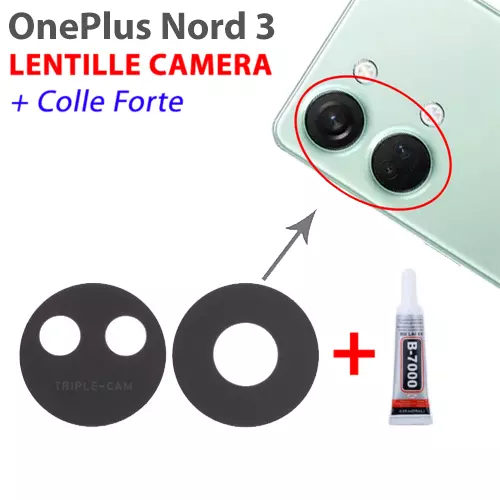 Para OnePlus Nord 3 lente de cámara trasera cubierta de cristal conjunto de...