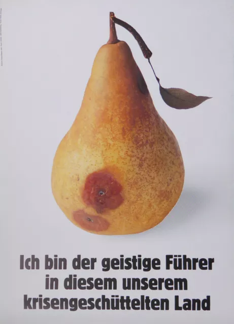 original KLAUS STAECK Plakat von 1982 ICH BIN DER GEISTIGE FÜHRER .. Helmut Kohl