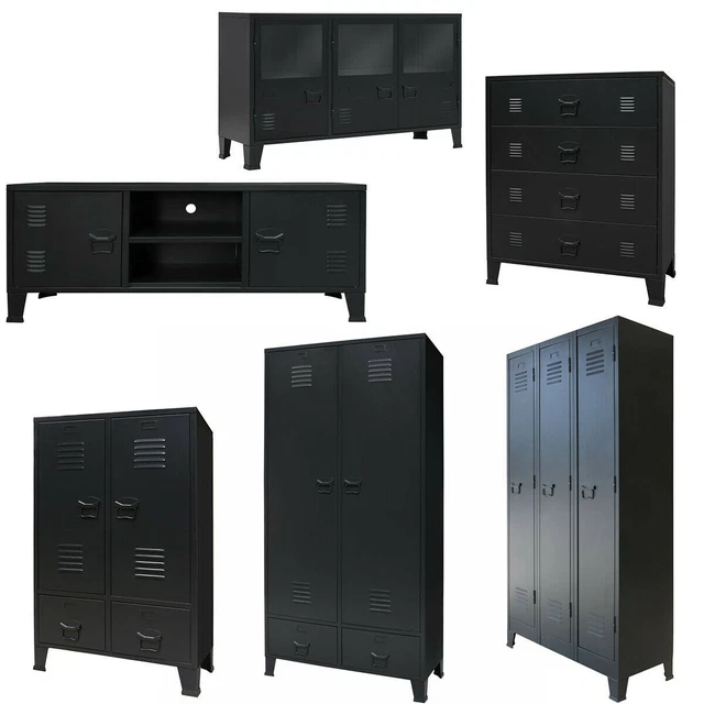 METAL INDUSTRIAL STYLE Sideboard Wardrobe Locker Chest Drawers