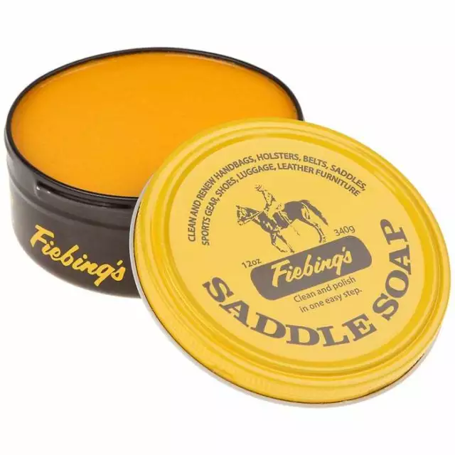 Leather Saddle Soap Yellow Fiebings 340g 12oz Cleans & Maintains Smooth Leather