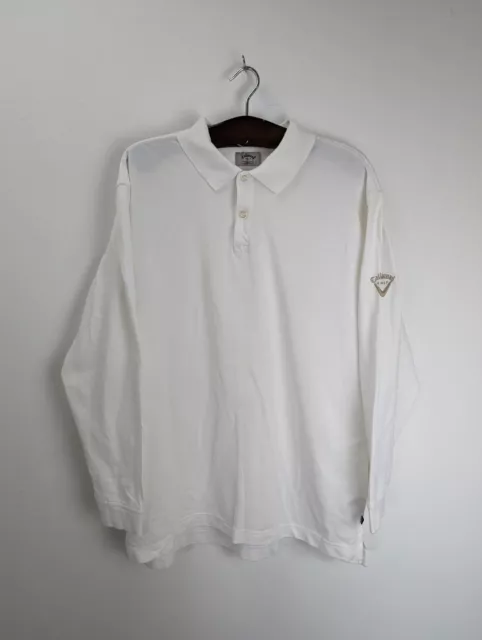 Camicia da uomo bianca cotone Callaway Golf Sport manica lunga taglia XL