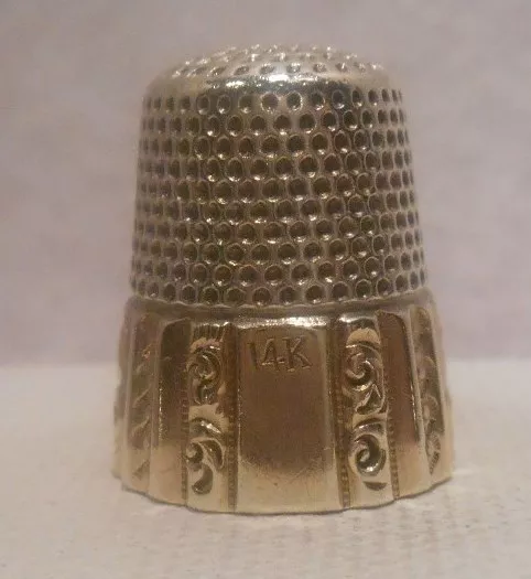 Antique Sterling 14K Gold & Silver Thimble by Ketcham & McDougall *Circa 1900s