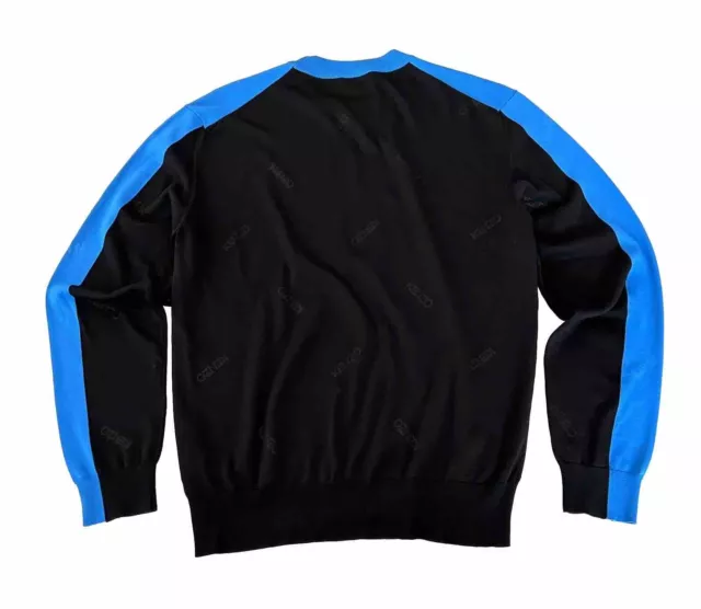 Kenzo Mens Pullover Sweater Size XL Black & Multicolor Stripes Cotton Blend Knit 3