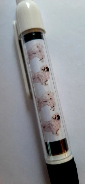 Tibetan Spaniel Retractable Ball Pen Black Ink by Curiosity Crafts