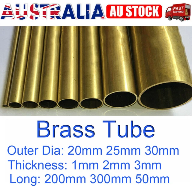 Uxcell 2Pcs H62 Brass Round Tube, 10.5mm OD 0.5mm Wall Thickness 300mm Length