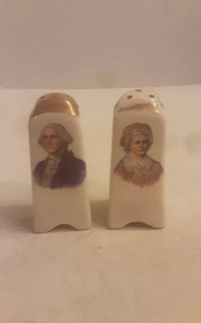 Vintage George and Martha Washington  Salt and Pepper Shakers