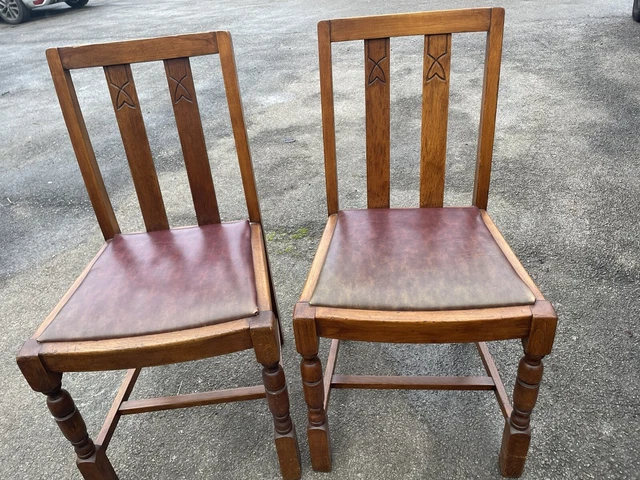 Pair Oak Chairs