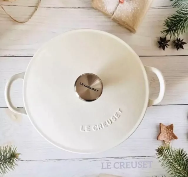 Le Creuset Marmite 18cm Cotton White 1.3L New