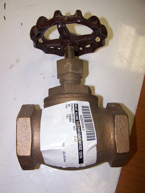 👀 New Crane 2-1/2" Threaded Bronze Globe Valve 125 Psi