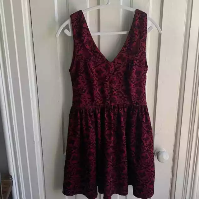 Elise Ryan Textured Oxblood Black Skater Dress