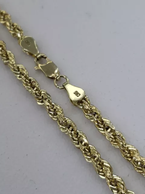 YELLOW GOLD ROPE chain 22 inches long 4 mm 14k yellow gold rope chain ...