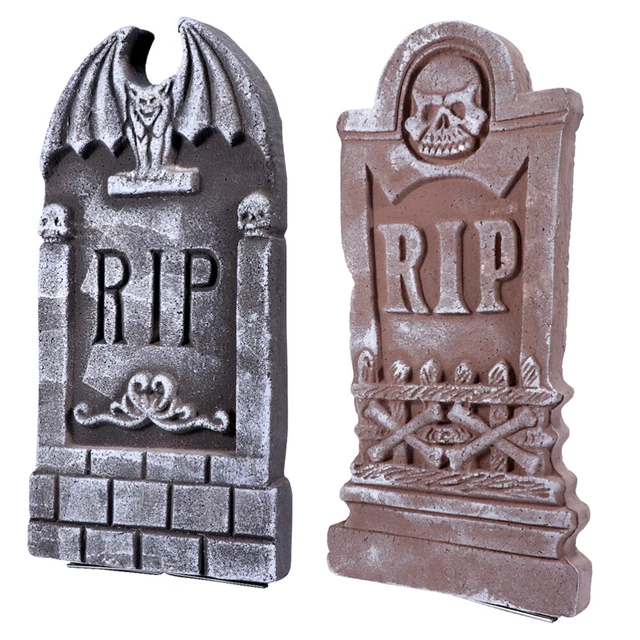 2 un. lápidas de casas embrujadas lápidas falsas decoración de patio de Halloween lápidas