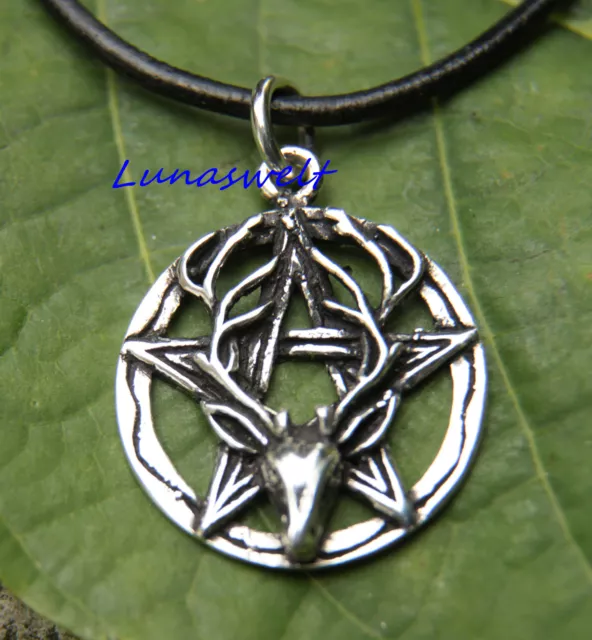 Anhänger Keltischer Cernunnos Pentagramm Anhänger 925 Silber,,Viking,Kelten