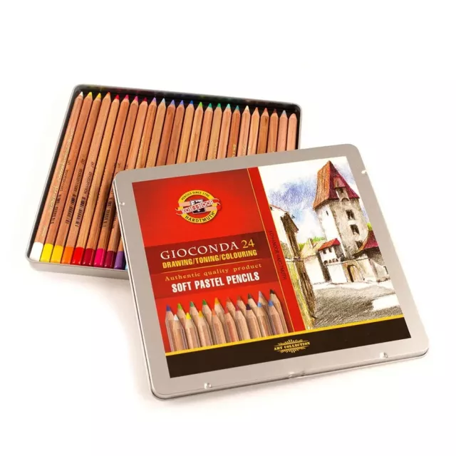 Koh I Noor Gioconda Soft Pastel Pencils - Tin of 24