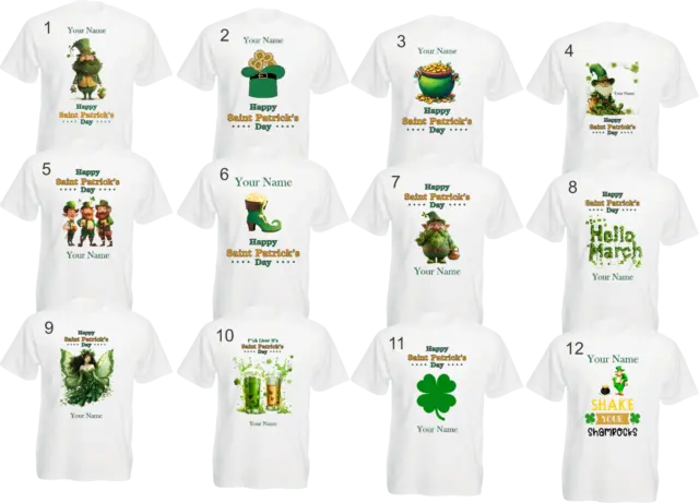 Personalised St Patricks Day T Shirt Leprechaun Shamrock Irish Drunk Beer Paddy