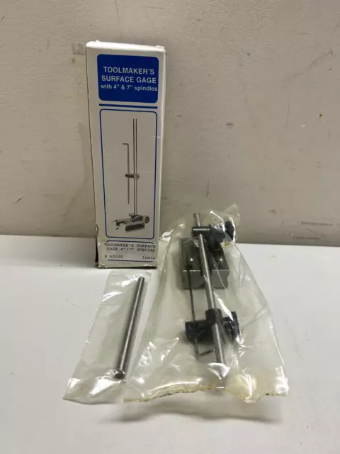 Vintage Toolmakers Surface Gage 4" And 7" Spindles Dial Gage Or Scriber Unbrande