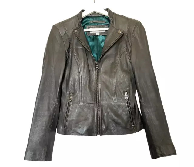 MARC NEW YORK - ANDREW MARC Women's Size  Small  Dark Gray  Moto Leather jacket