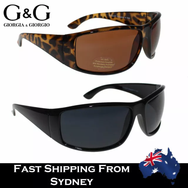 Mens Womens Sports Wrap Around Sunglasses Fashion  Black Tortoise UV Protect