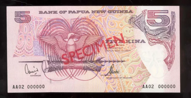 Papua New Guinea 2002 5 Kina Specimen  UNC