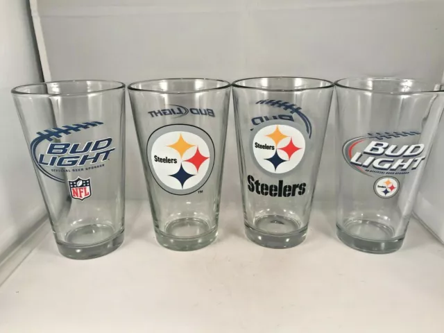Pittsburgh Steelers NFL Football Bud Light Beer Pint Glass