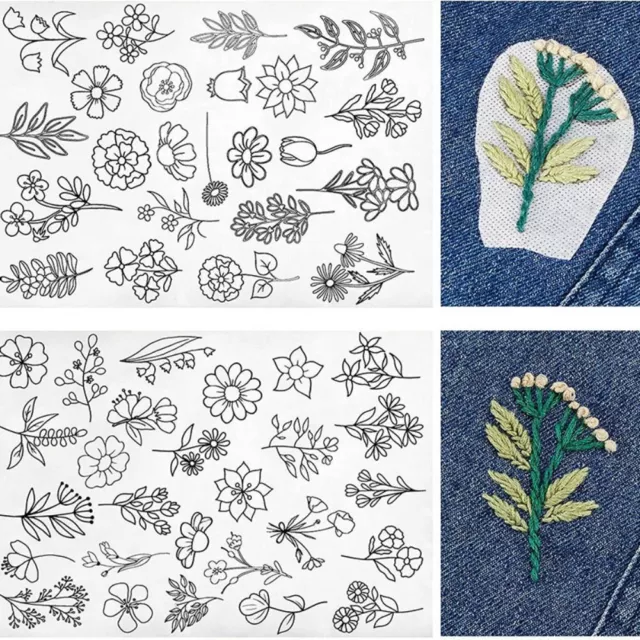 Flowers and Leaf Designs Stitching Embroidery Paper  Sewing Lovers