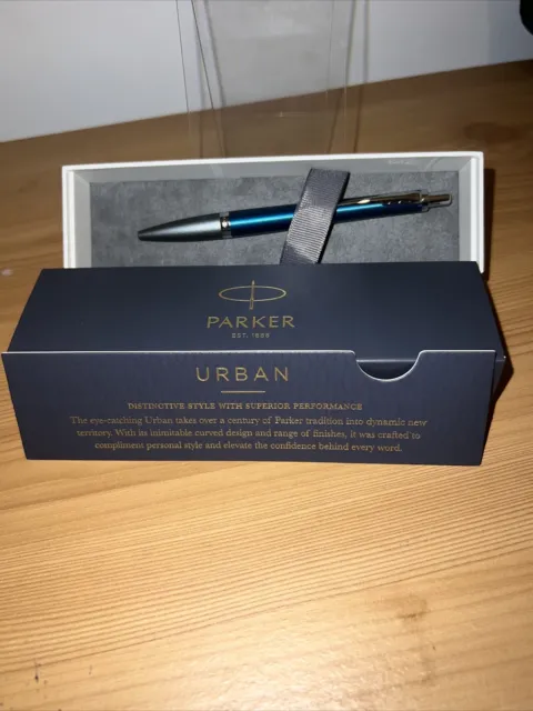 Parker Urban Ballpoint Pen -Premium Dark Blue with Medium Point Blue - Gift Box