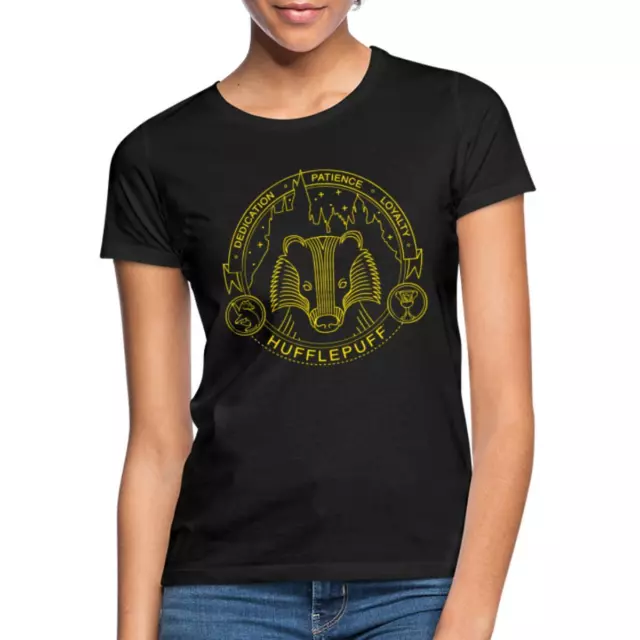 Harry Potter Hufflepuff Dachs Wappen Frauen T-Shirt